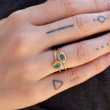 18K Oval Stone Ring in Emerald Rings Page Sargisson 
