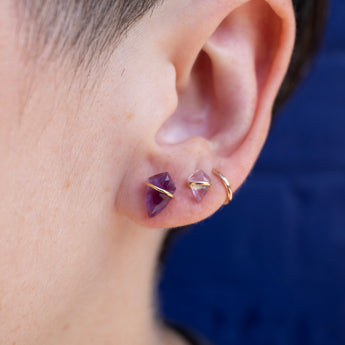 18K Kite Stud Earrings in Amethyst Earrings Gemorex 