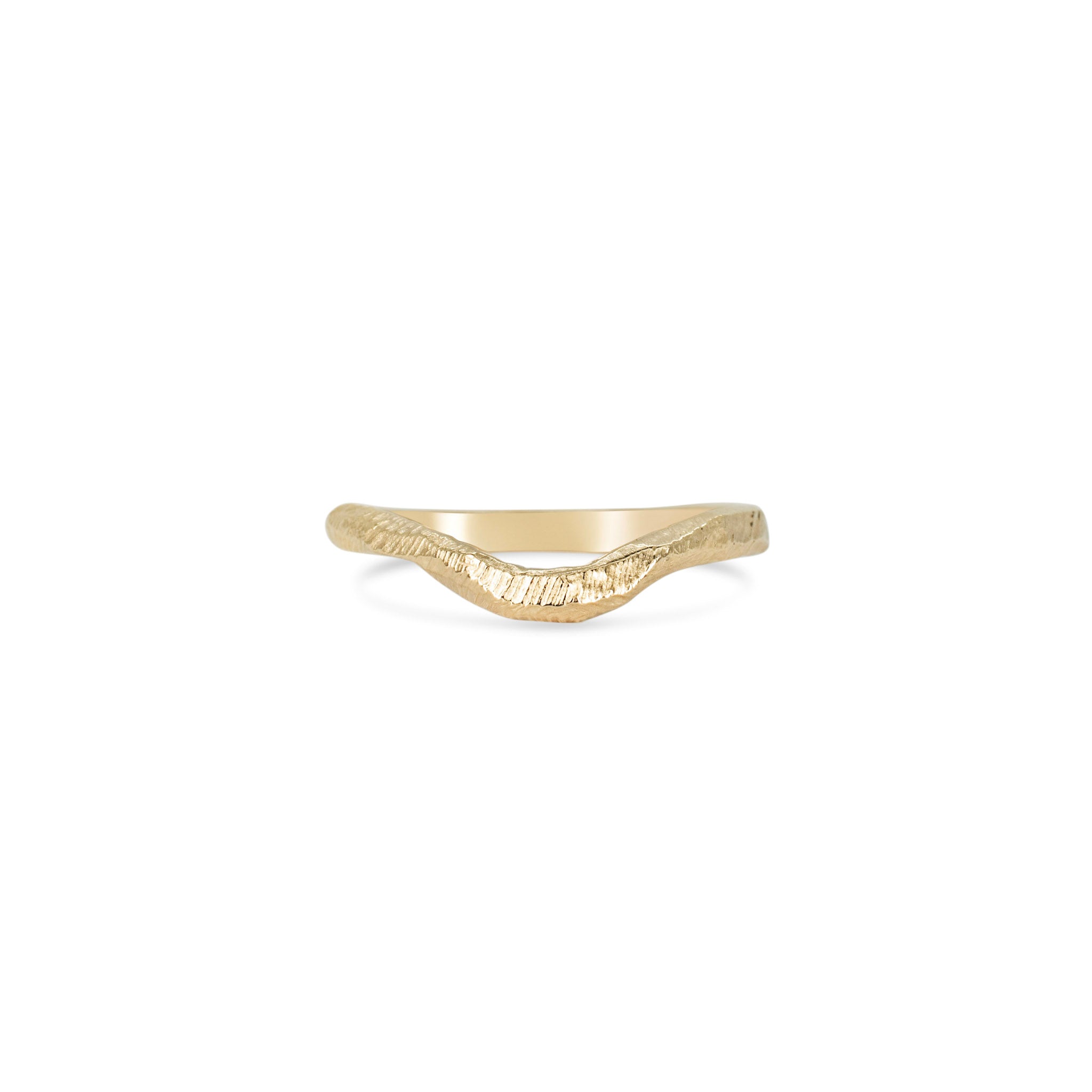 18K Textured Contour Band - Curved wedding bands Page Sargisson 18kt Yellow Gold 4 