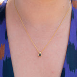 18K Teardrop Slider Necklace in Blue Sapphire Necklace Page Sargisson 