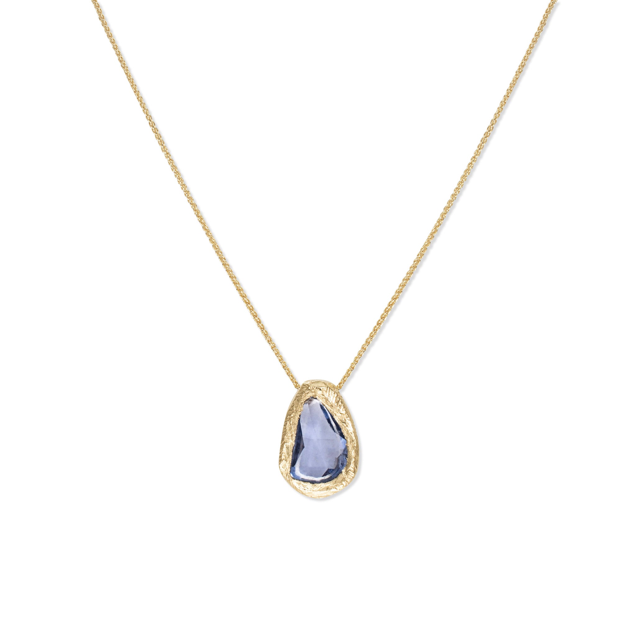 18K Freeform Slider Necklace in Blue Sapphire Necklace Page Sargisson 