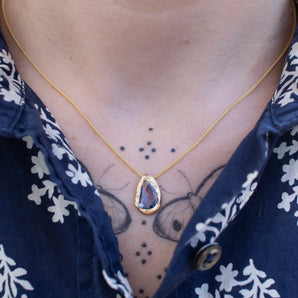 18K Freeform Slider Necklace in Blue Sapphire Necklace Page Sargisson 