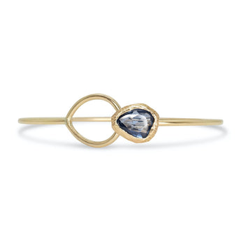 18K Button Cuff in Denim Blue Sapphire Bracelet Page Sargisson 