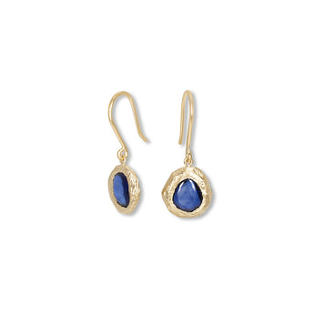 18K Freeform Drop Earring in Dark Blue Sapphire earrings Page Sargisson 
