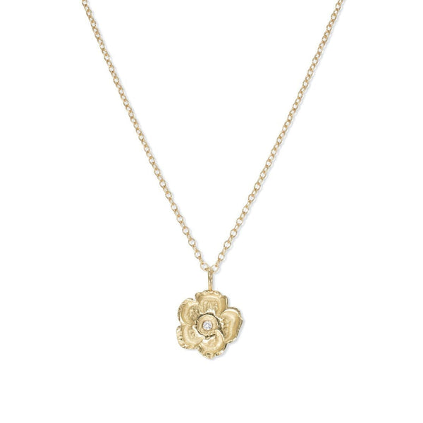 sweet pea ゴールドネックレス 10K Gold Sweet Pea Necklace with Diamond – Page Sargisson