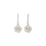 Sweet Pea Drop Earrings Earrings Page Sargisson Sterling Silver with Diamonds 
