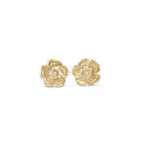 Sweet Pea Stud Earrings Earrings Page Sargisson 10k Gold with Diamonds 