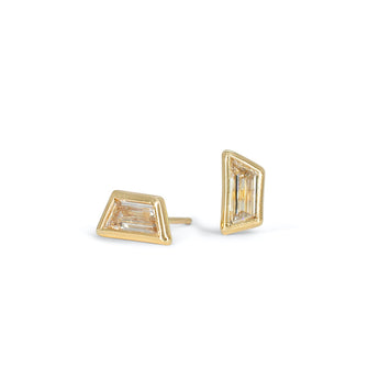 18K Trapezoid Diamond Stud Earrings Earrings Page Sargisson 