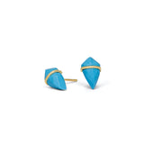 18K Kite Stud Earrings in Turquoise Earrings Gemorex Small 