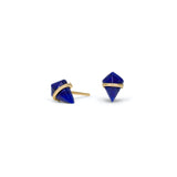 18K Kite Stud Earrings in Lapis Earrings Gemorex Teeny 