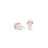 18K Kite Stud Earrings in Pink Opal Earrings Gemorex Small 