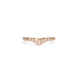 18K Textured Contour Band with Diamonds- Point wedding bands Page Sargisson 18kt Rose Gold 4 