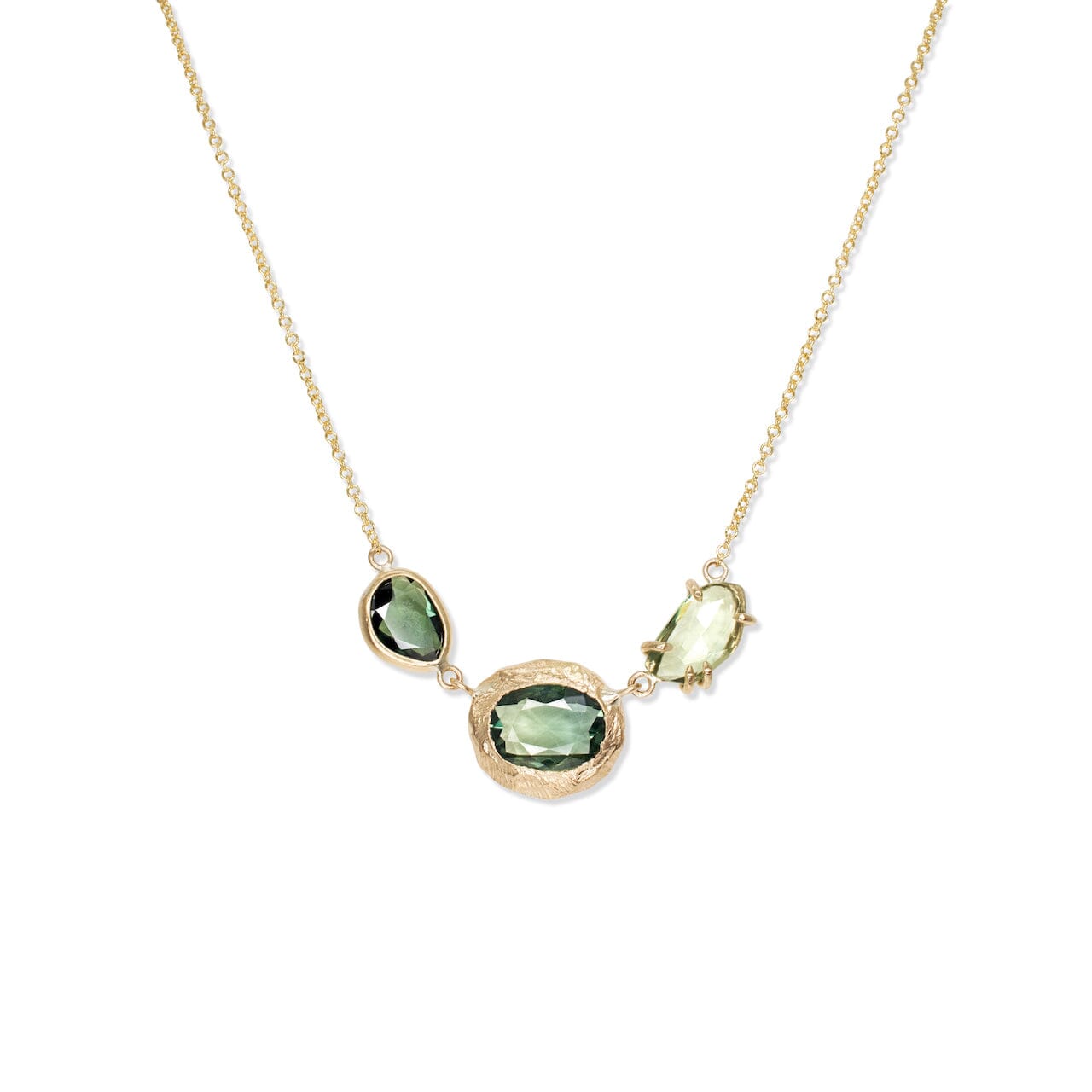 18K Triple Sapphire Necklace in Green Sapphire necklaces Page Sargisson 