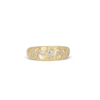 18K Geometric Mixed Band in White Diamonds Rings Page Sargisson 