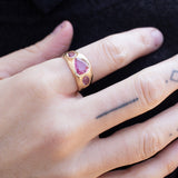 18K Three Stone Ring in Pink Sapphire Rings Page Sargisson 