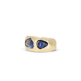 18K Three Stone Ring in Light and Dark Blue Sapphires Rings Page Sargisson 