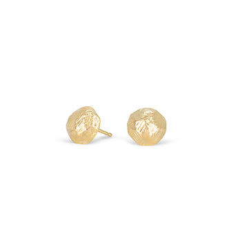 18K Carved Button Studs Earrings Page Sargisson 