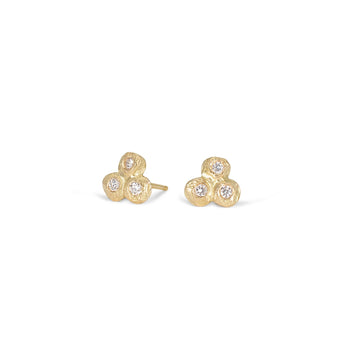 18K Triple Diamond Dot Earrings Earrings Page Sargisson 