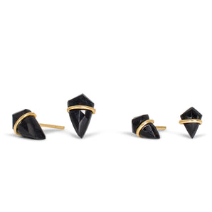 18K Kite Stud Earrings in Onyx Earrings Gemorex 