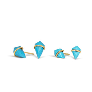 18K Kite Stud Earrings in Turquoise Earrings Gemorex 