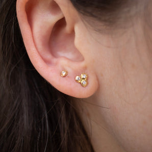 18K Triple Diamond Dot Earrings Earrings Page Sargisson 