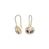 18K Geometric Blue Sapphire and Diamond Earrings Earrings Page Sargisson 
