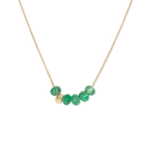 18K Gemstone Six Bead Necklace with Emerald Necklaces Page Sargisson 