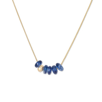 18K Gemstone Six Bead Necklace with Kyanite Necklaces Page Sargisson 