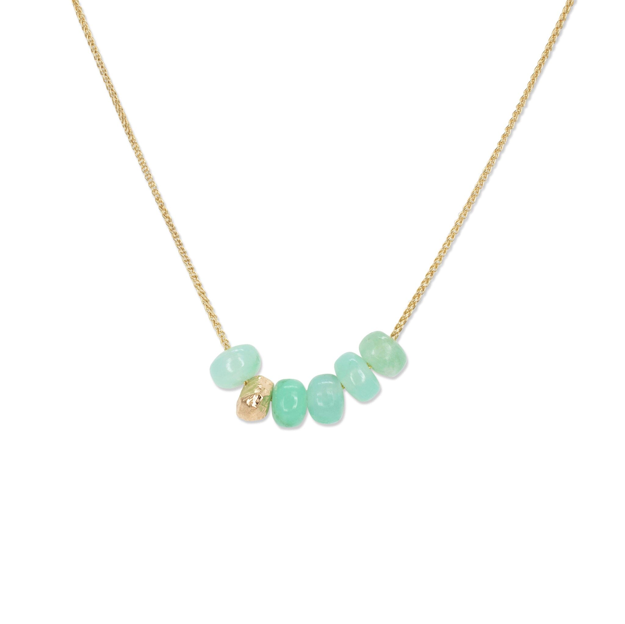 18K Gemstone Six Bead Necklace with Chrysoprase Necklaces Page Sargisson 