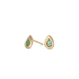 18K Teardrop Studs in Emerald Earrings Page Sargisson 