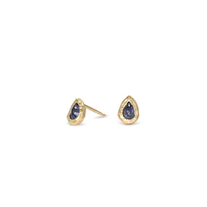18K Teardrop Studs in Blue Sapphire Earrings Page Sargisson 