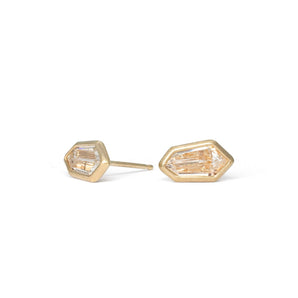18K Shield Diamond Stud Earrings Earrings Page Sargisson 