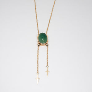 Vintage Slider Necklace with Jade Scarab Page Sargisson 