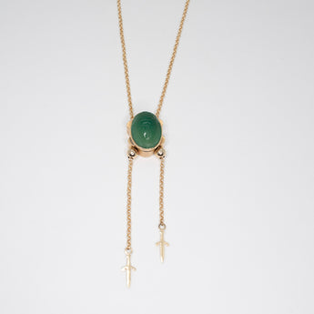 Vintage Slider Necklace with Jade Scarab Page Sargisson 