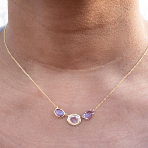 18K Triple Sapphire Necklace in Pink Sapphire necklaces Page Sargisson 