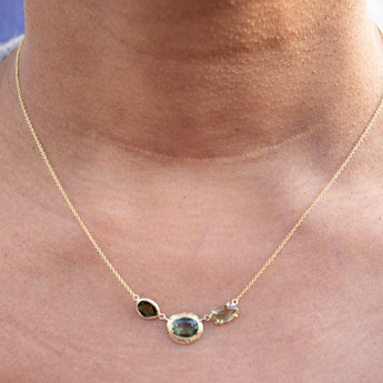18K Triple Sapphire Necklace in Green Sapphire necklaces Page Sargisson 