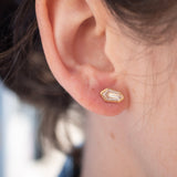 18K Shield Diamond Stud Earrings Earrings Page Sargisson 