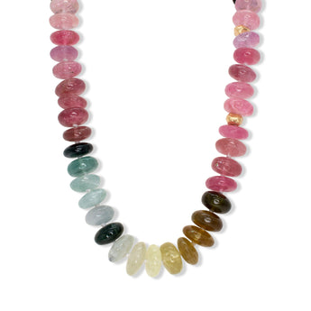 18K Carved Bead and Large Tourmaline Strand Necklace Necklaces Page Sargisson 