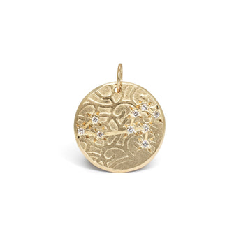 10K Zodiac Diamond Constellation Charms Necklace Page Sargisson Leo 10 Karat Gold with Diamonds 