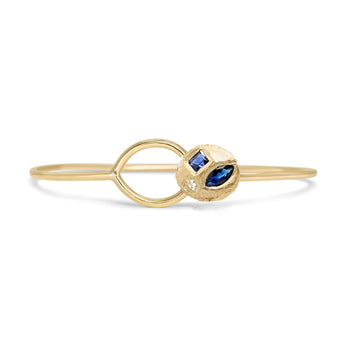 18K Button Cuff in Geo Blue Sapphire Bracelet Page Sargisson 