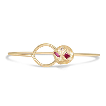 18K Button Cuff in Geo Ruby Bracelet Page Sargisson 