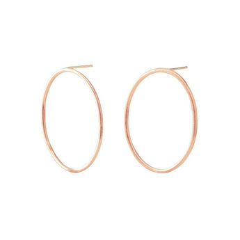 18K Large Oval Post Earring Earrings Page Sargisson 18K Rose Gold 