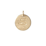 Large Hand Carved Letter Charm Necklace Page Sargisson 10K Gold S 