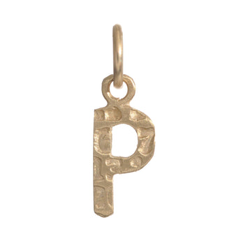 Block Letter Charm Necklace Page Sargisson 10K Gold P 