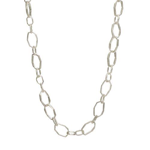 Sterling Silver Carved Large Link Necklace Necklace Page Sargisson 