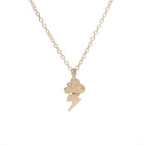 Teeny Tiny Necklaces- Dual Shape Necklace Page Sargisson Cloud/Lightning 10K Yellow Gold 