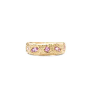 18K Geometric Mixed Band in Pink Sapphire Rings Page Sargisson 