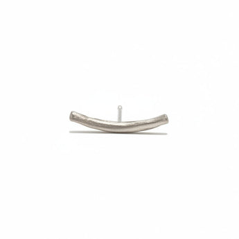 Long Brushed Bar Studs - 10KT or Sterling Silver Earrings Page Sargisson Sterling Silver Plain Full Pair