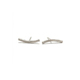 Long Brushed Bar Studs - 10KT or Sterling Silver Earrings Page Sargisson Sterling Silver Plain Full Pair