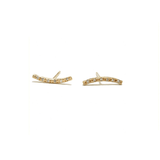 Long Brushed Bar Studs - 10KT or Sterling Silver Earrings Page Sargisson 10KT Gold With Diamonds Full Pair